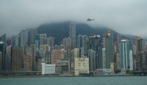 De skyline van Hongkong